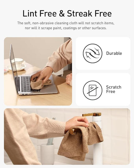 Fantasticlean Microfiber Cleaning Cloth Roll -30 Pack, Tear Away Microfiber Towels, 12" x 12", Reusable, Washable, Scratch Free, Ultra Absorbent Dishcloth for All-Around Cleaning Supplies (TAN)