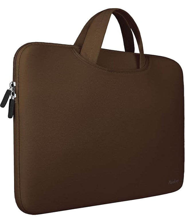 Laptop Case 15.6 Inch, Durable Slim Briefcase Handle Bag & with Extra Pockets, Notebook Computer Protective Case for Laptop Ultrabook, Collapsible Carrying Handles, CoffeeColor