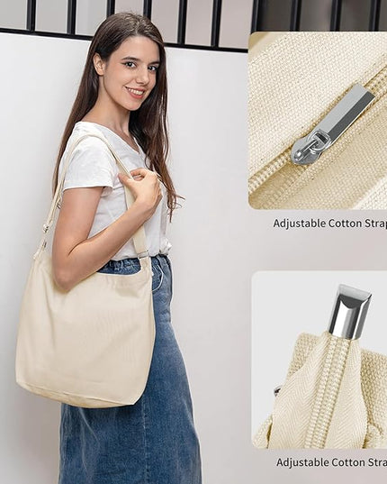 Women's blank large Size Canvas Crossbody Tote Handbags Shoulder Bag