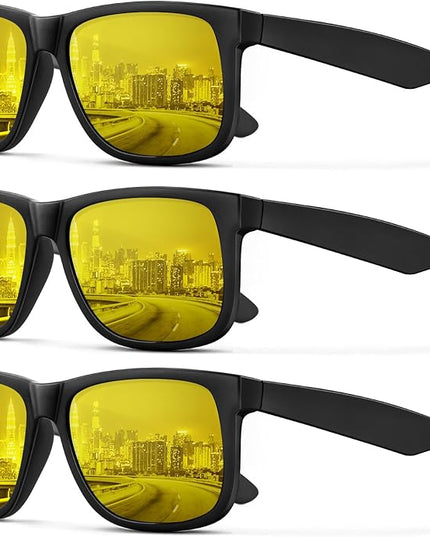 KALIYADI Sunglasses Men Polarized Sun glasses for Mens Womens Classic Matte Black Frame UV Protection 3pack