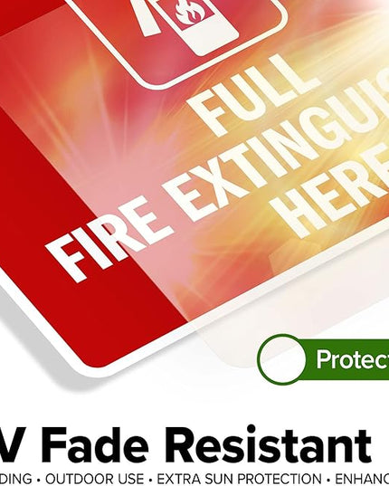 Full Fire Extinguishers Here Sign, 10x7 Inches, 4 Mil Vinyl Decal Stickers Weather Resistant, Made in USA by My Sign Center
