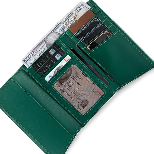Montana West Women Wallet Small Embossed Floral RFID Wallets for Womens Wallet Card Holder Ladies Female Western Compact Wallets Turquoise with ID Window