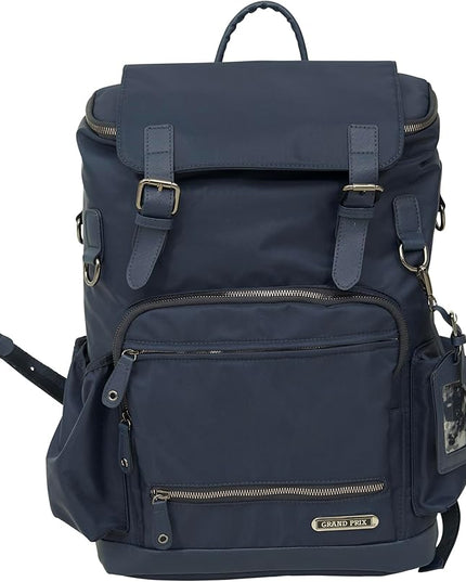 Grand Prix Deluxe Equestrian Backpack, Water-Repellent Riding Gear Bag with Boot Compartment and Multiple Pockets, Navy