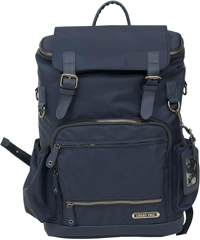 Grand Prix Deluxe Equestrian Backpack, Water-Repellent Riding Gear Bag with Boot Compartment and Multiple Pockets, Navy