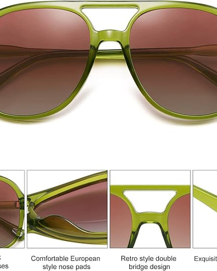 SOJOS Retro Polarized Aviator Sunglasses Womens Mens Classic 70s 80s Vintage Trendy Square Aviators SJ2174