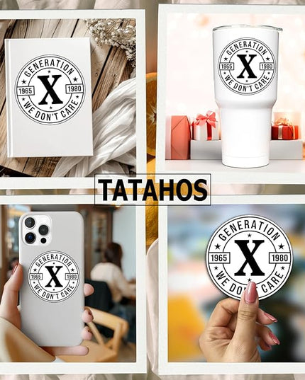 (3Pcs) Generation X We Don’t Care Stickers Funny Sarcastic Quote Humor Motivational Inspirational Gifts Waterproof Vinyl Decals for Kindle Water Bottle Bumper Car Hard Hat Phone Laptop 3"