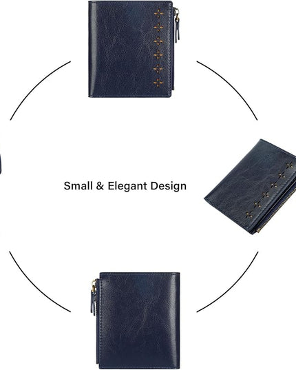 Lavemi Ultra Thin Small Compact Leather Womens Girls Wallets RFID Blocking Credit Card Holder for Women