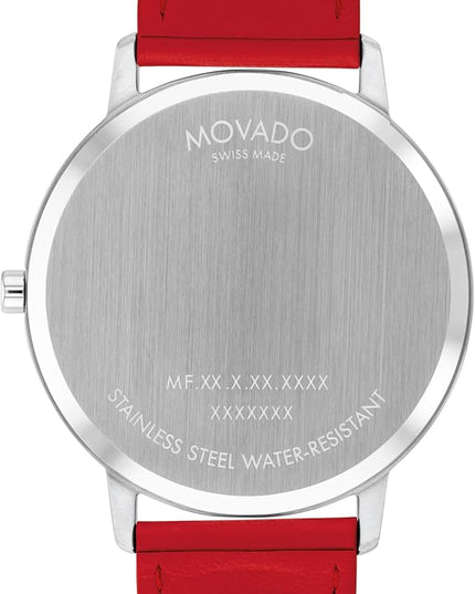 Movado Face Men's Luxury Quartz Watch - Swiss Movement - Water Resistance 30 Meters (3ATM) - Elegant Timepiece - Gift for Him - 41mm