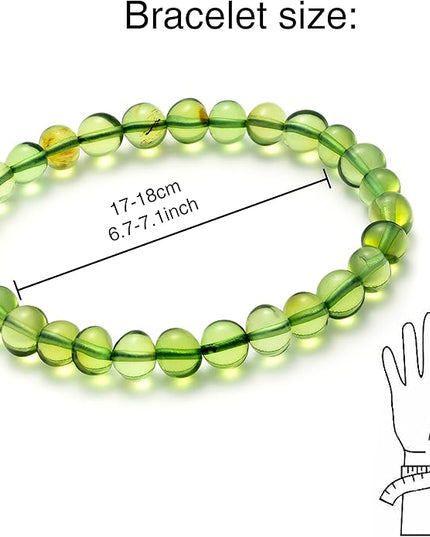 Natural Baltic Amber Bracelet for Women and Men – Stretch Wristband with Polished Cube Beads, Lightweight Unisex Jewelry Gift for Daily and Casual Wear