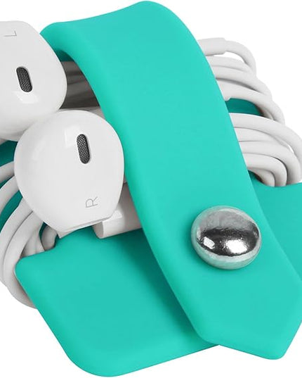 Cord Organizer Earbuds Holder Earphone Wrap Earphones Organizer Headset Headphone Earphone Wrap Winder Cord Manager Cable Winder Blue
