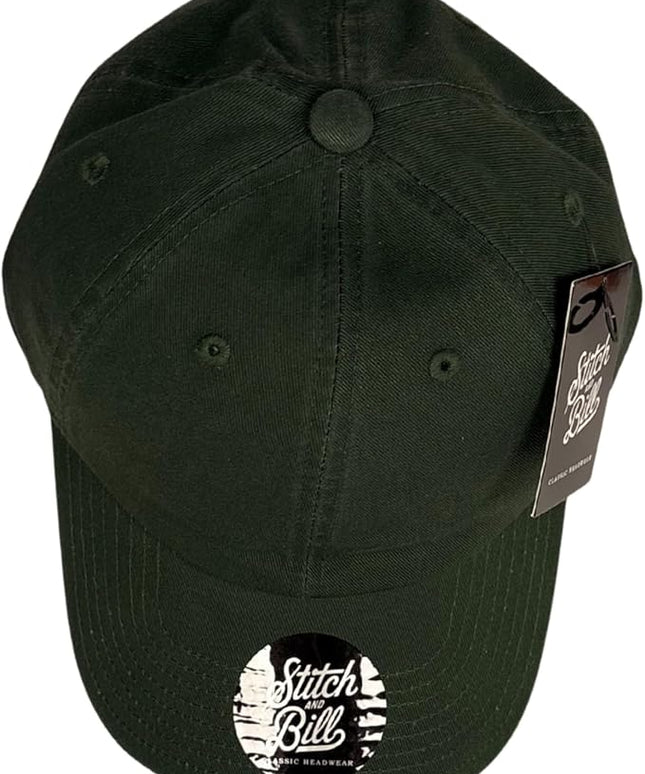 Stitch and Bill Mens Athletic Deep-Crown Baseball Cap 100% Soft Cotton Unstructured Dad Hat Outdoors Adjustable