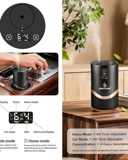 Scentcare Waterless Diffuser, Sentiment Diffuser with Warm LED, Automatic Power-Off, Multifunction 4 Cold Mist & Timer 1/2/4/6H