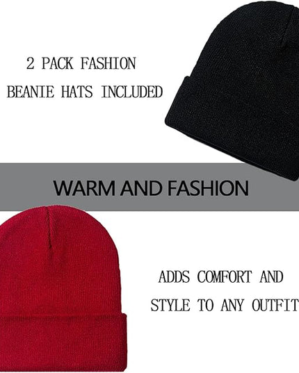 ZOORON 1&2 Pack Beanie for Men Women Slouchy Beanie Hats Winter Knit Caps Soft Ski Hat Unisex