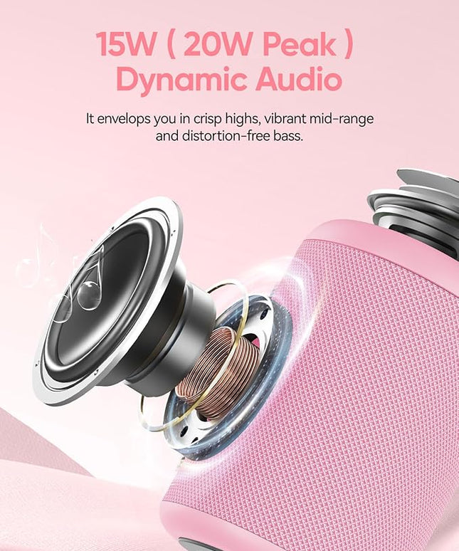 Portable Bluetooth Speaker Valentines Gifts For Him: Powerful Crystal Clear Sound/Romantic Light/IPX5 Waterproof/All Day Playtime/BT 5.3/TWS Paring,Small Wireless Speaker for Outdoor|Travel|Date Night