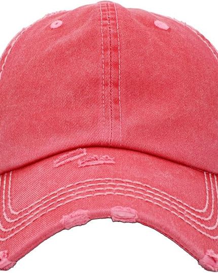 KBETHOS Vintage Washed Distressed Cotton Dad Hat Baseball Cap Adjustable Polo Trucker Unisex Style Headwear