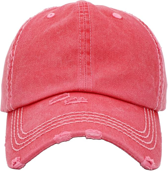KBETHOS Vintage Washed Distressed Cotton Dad Hat Baseball Cap Adjustable Polo Trucker Unisex Style Headwear