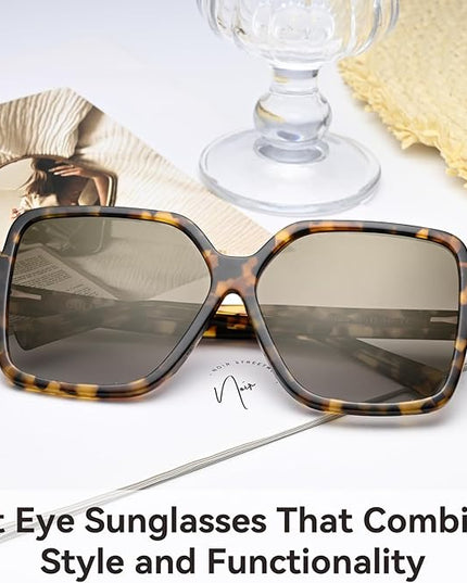Dollger Oversized Square Sunglasses for Women Big Large Wide Fashion Shades for Men UV Protection Unisex