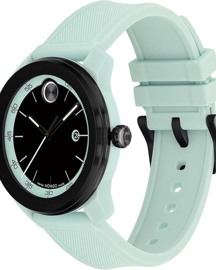 Movado Bold TR90 Ultra Modern Watch for Men and Women - Swiss Quartz 3H Movement, Leather Strap - Water Resistant 3ATM/30 Meters - Sporty Style Wristwatch for Everyone - 42mm