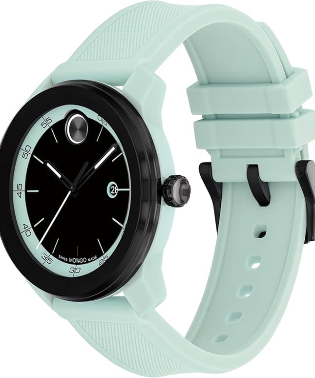 Movado Bold TR90 Ultra Modern Watch for Men and Women - Swiss Quartz 3H Movement, Leather Strap - Water Resistant 3ATM/30 Meters - Sporty Style Wristwatch for Everyone - 42mm