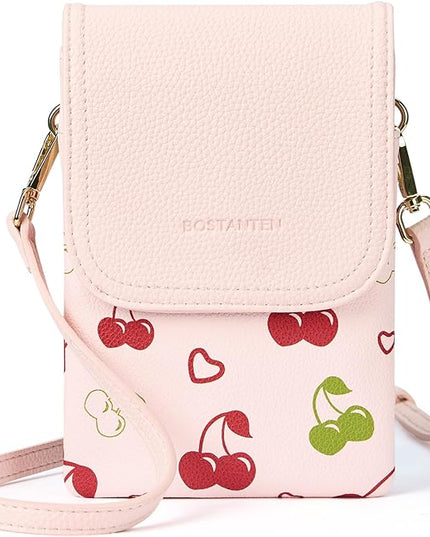 BOSTANTEN Vegan Leather Small Crossbody Bags for Women Designer Cell Phone Bag Wallet Purses Adjustable Strap