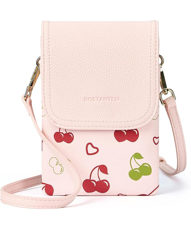 BOSTANTEN Vegan Leather Small Crossbody Bags for Women Designer Cell Phone Bag Wallet Purses Adjustable Strap