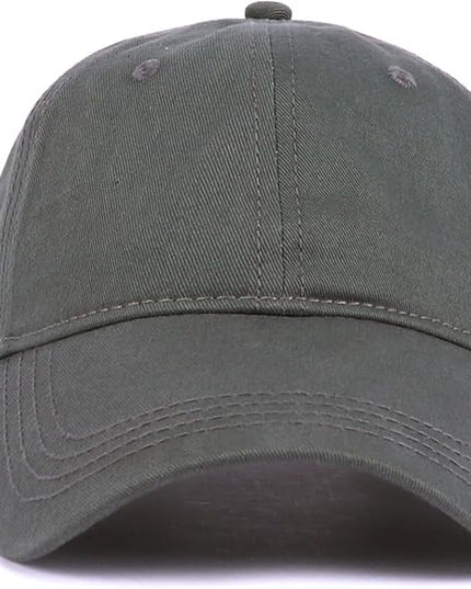 Zylioo XL XXL Oversize Baseball Cap, 100% Cotton Adjustable Dad Hat for Big Heads 23.5"-25.5", Soft Crown Large Size Cap