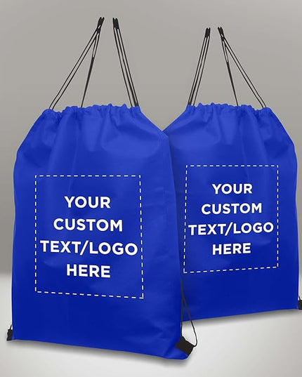 DISCOUNT PROMOS Custom Non-Woven Drawstring Backpacks Set of 10/50/100, Personalized Bulk Pack