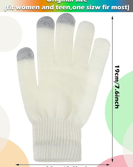 Pangda 12 Pairs Winter Touch Screen Gloves for Men Women Stretch Knitted Texting Gloves Warm Windproof Solid Color Mittens