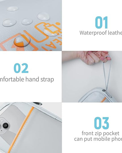 Electronics Travel Organizer,Portable Waterproof Electronic Travel Storage Bag for Small Charging Cord Storage,Charger,Small Electronics,SD Card etc,for Travel,Business -Grey
