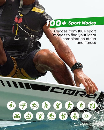 Smart Watches for Men, 1.95'' Fitness Watch: Waterproof Military Smart Watch with 100 Days Battery Life/Call/Flashlight/Sleep/SpO2/Heart Rate Monitor/Step Tracker, Sport Smartwatch for Android iPhone