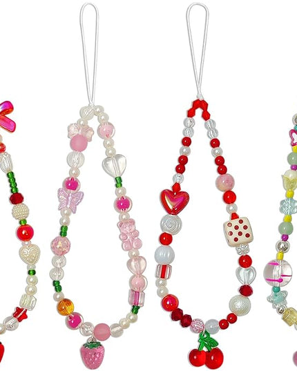 Phone Charms Cute Beaded Phone Lanyard Wrist Strap Aesthetic CellPhone Keychain Cute PhoneCharms for Women
