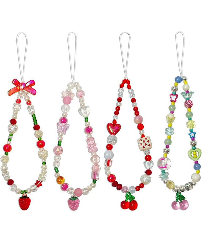 Phone Charms Cute Beaded Phone Lanyard Wrist Strap Aesthetic CellPhone Keychain Cute PhoneCharms for Women
