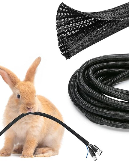 JOTO 1 Pack Cable Management Sleeve, 10 Feet Cord Organizer System with Zipper for TV Computer Office Home Entertainment, Flexible Cable Sleeve Wrap Cover Wire Hider System -Black