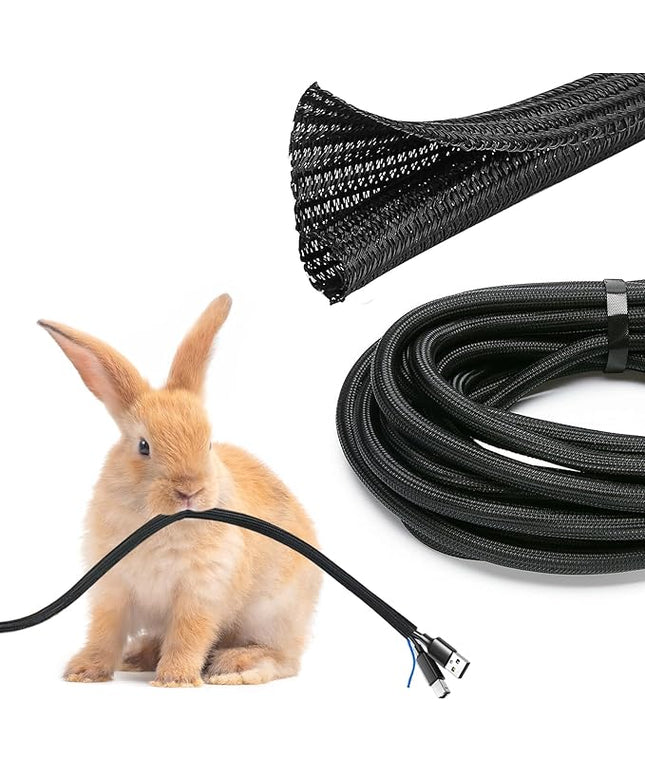 JOTO 1 Pack Cable Management Sleeve, 10 Feet Cord Organizer System with Zipper for TV Computer Office Home Entertainment, Flexible Cable Sleeve Wrap Cover Wire Hider System -Black