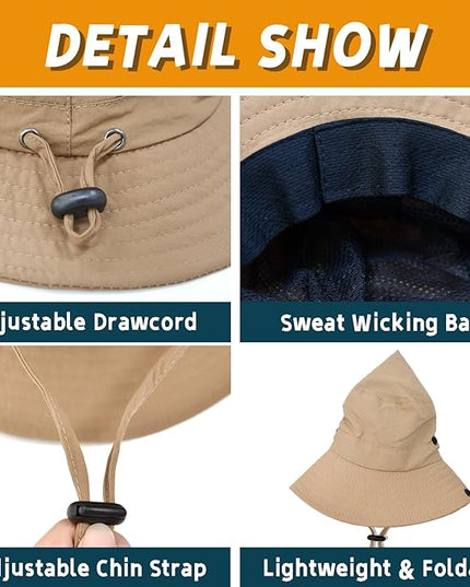 Sun Hats for Men Women Fishing Hat UPF 50+ Quick Dry Foldable Bucket Hat Adjustable Safari Hat for Beach Hiking