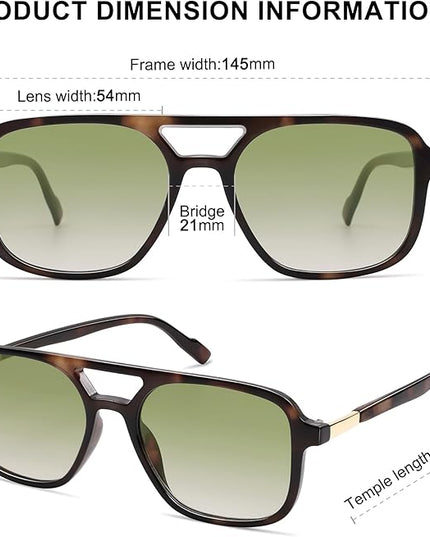 SOJOS Retro Aviator Sunglasses for Women Men,Trendy Rectangle Womens Mens Shades Sun Glasses SJ2202