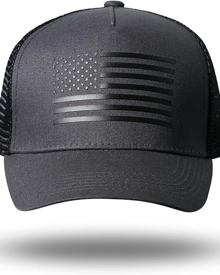 American Flag Trucker Hat - Snapback Hat, Baseball Cap for Men Women - Breathable Mesh Side, Adjustable Fit - for Casual Wear
