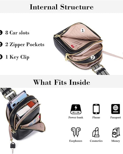 INICAT RFID Blocking Sling Bag Anti Theft Crossbody Bags Women Valentine's Day Gifts Travel Purses Vegan Leather