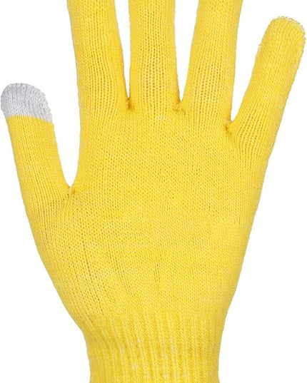 Pangda 12 Pairs Winter Touch Screen Gloves for Men Women Stretch Knitted Texting Gloves Warm Windproof Solid Color Mittens