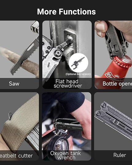 NEXTORCH PIONEER 14-IN-1 Multi-tools Full-Size,Versatile Multi-tool Set with Scissors Needle Nose Pliers Pocket Clip Multi-tool (STONE WASHED FINISH)