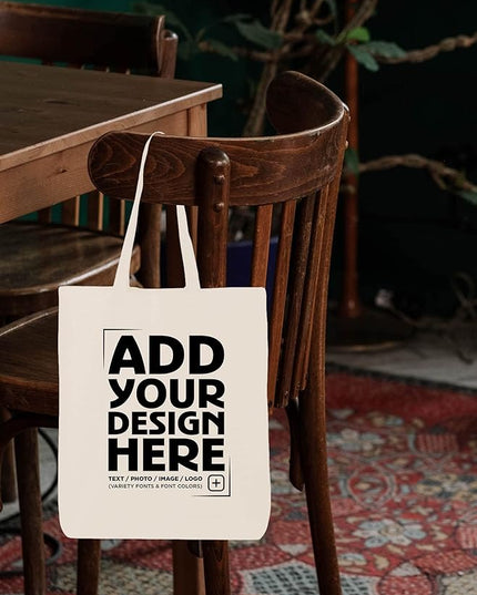 shop4ever Personalized Custom Design Your Own Eco Cotton Tote Reusable Shopping Bag Customizable Gift
