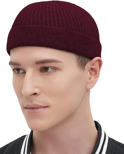 Fisherman Beanie Hats for Men Women,Wool Knit Trawler Skull Cap,Watch Cap,Spring Fall Winter Warm Short Hats