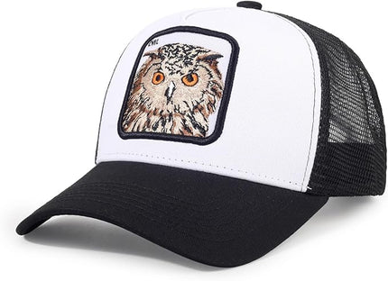 Classic Unisex Various Animal Series Embroidery Farm Adjustable Mesh Snapback Trucker Hat