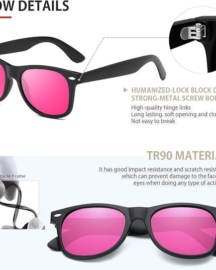 FEIDUSUN Sunglasses Men Polarized Sunglasses for Mens and Womens,Black Retro Sun Glasses Driving Fishing UV Protection
