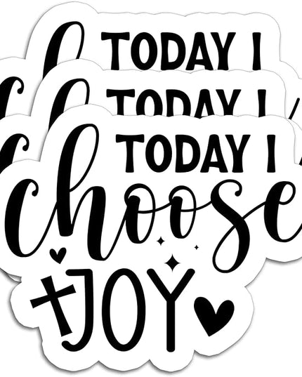 (3Pcs) Today I Choose Joy Sticker Decals Positive Inspirational Motivational Sticker Uplifting Christian Faith Verse Stickers, Waterproof Vinyl Decal for Book Laptop Tumbler Water Bottle, 3" x 2.9"