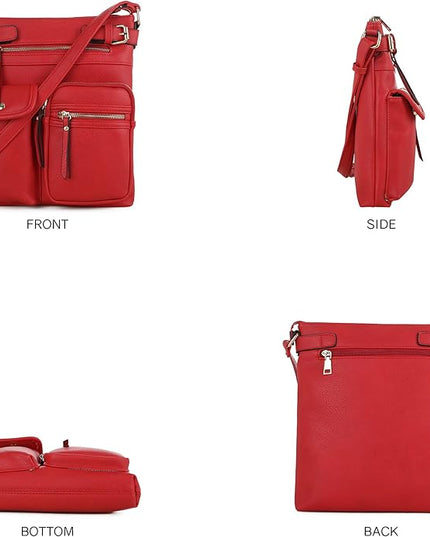 SG SUGU Katie Lightweight Medium Crossbody Bag Shoulder Bag with Multi Pocket for Women