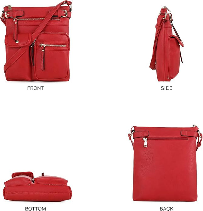 SG SUGU Katie Lightweight Medium Crossbody Bag Shoulder Bag with Multi Pocket for Women