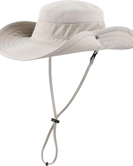 Connectyle Sun Hat for Men Women Breathable UPF 50+ Safari Hat for Fishing Hiking Gardening Adjustable Wide Brim Bucket Hats