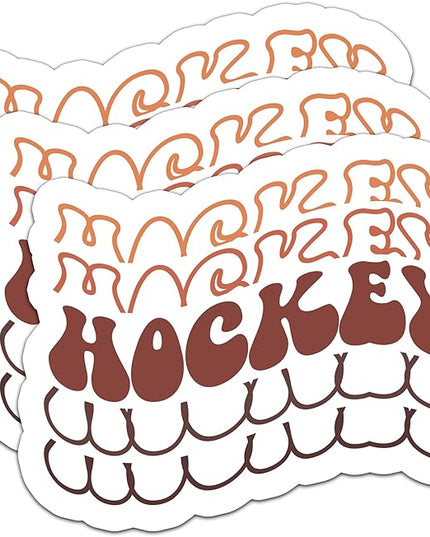 (3Pcs) Hockey Sticker Hockey Text Hockey Lover Hockey Gifts Hockey Accessories Hockey Decals Waterproof Vinyl Decal for Books Laptops Phones Tumblers Water Bottles, Size 3 x 2.5 Inch