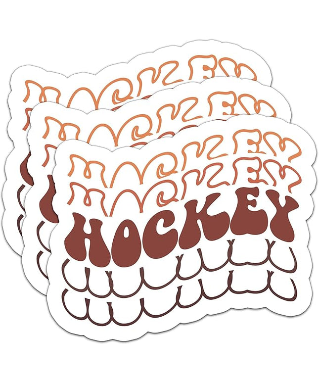 (3Pcs) Hockey Sticker Hockey Text Hockey Lover Hockey Gifts Hockey Accessories Hockey Decals Waterproof Vinyl Decal for Books Laptops Phones Tumblers Water Bottles, Size 3 x 2.5 Inch